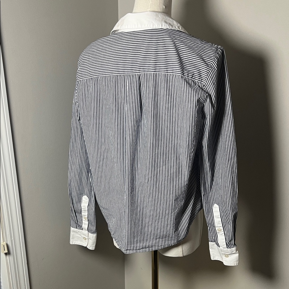 J. Crew Black and White Striped Button Down Shirt - Picture 3 of 5